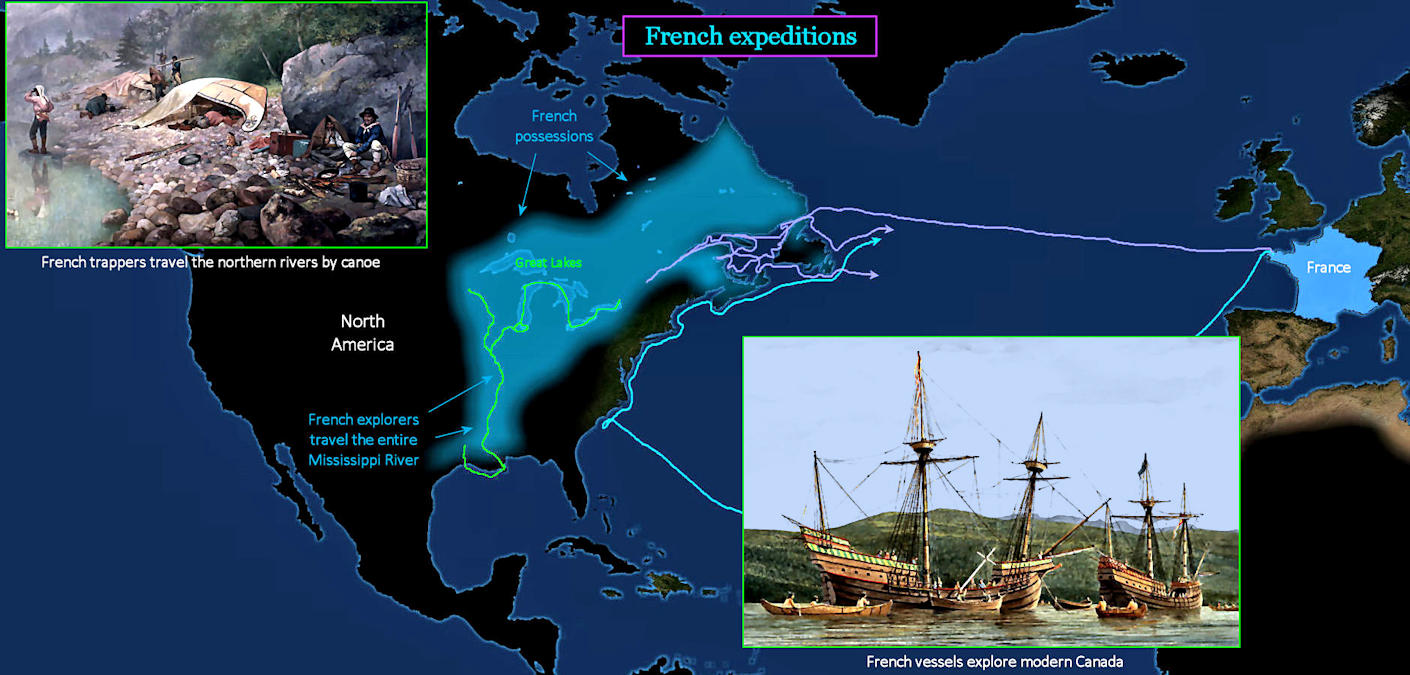 French exploration, 1500s map